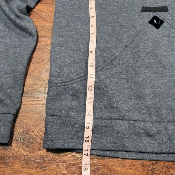 Armani Jeans Gray Front Pocket Hooded Pullover Sweatshirt Men's Size Large - Picture 11 of 14